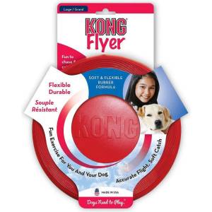 KONG Flyer Large - Кучешка играчка - фризби 23 см. червен