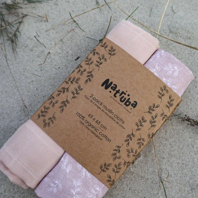 Natruba Mušelínové Powder Leaf 2 ks