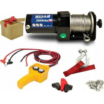 Naviják Husar Winch BST Y 2000 LBS s ocelovým lanem