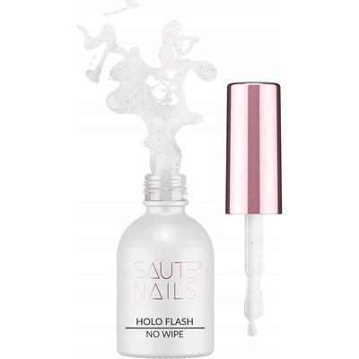 Saute Nails Hybridní Top Coat No Wipe s Holo Flash efektem 8ml