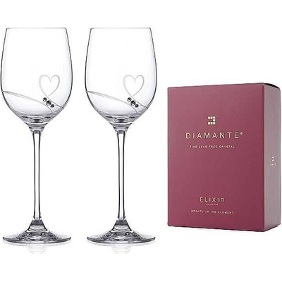 Diamante poháre na biele víno Romance se Swarovski kamienkami 2 x 330 ml
