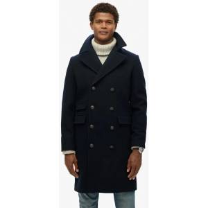 SUPERDRY Палто Superdry Merchant Wool Long coat - Blue (Eclipse Navy)