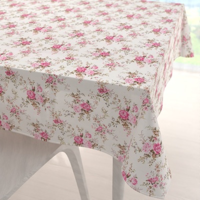 Biante Dekorační čtvercový ubrus PML-107 Růžové růžičky na bílém 110x110 cm