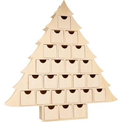 ARTEMIO 45cm vianočný strom Drevený advetný kalendár
