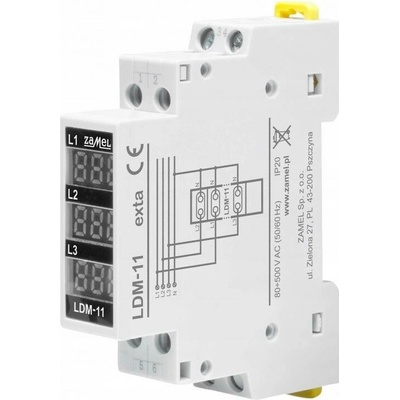 Indikátor napětí LDM-11 digitální třífázový Exta 80-500V AC IP20 0,01 A