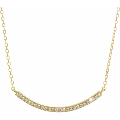 JSB Bijoux Prohnutá čára zdobená křišťálovými kameny Swarovski pozlacený Golden Shadow 92300572ggsh