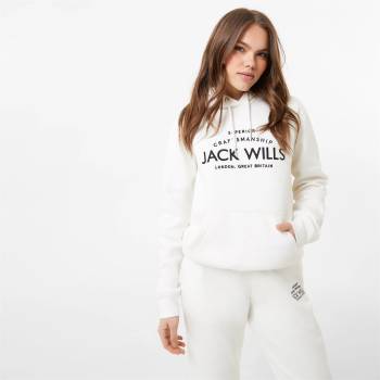 Jack Wills Суичър Jack Wills Hunston Graphic Logo Hoodie - Vintage White