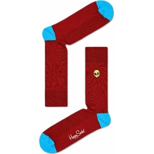 Happy Socks Veselé ponožky s výšivkou svetlomodrá tmavočervená
