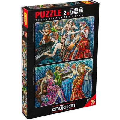 Anatolian Пъзел Anatolian от 2 x 500 части - Цветни ноти, Деря Йълдъз (P3612)