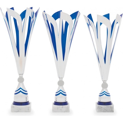 Pohár DESIGN výška 42 cm stříbrný/modrý