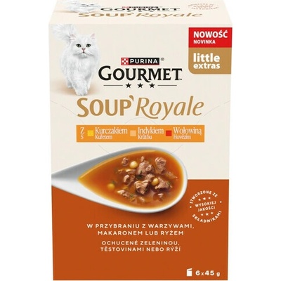 GOURMET Gold Kousky v omáčce s hovězím, lososem a kuřecím masem, krůtou a kachnou, kuřecím masem a játry 96x85 g
