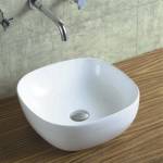 Inter Ceramic Умивалник за баня Ирина 40х40см, бял за п; от или мебел (icb 492)