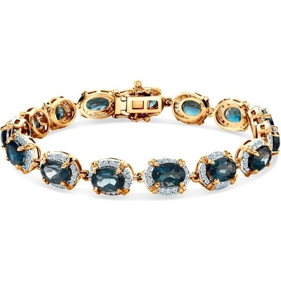 SAVICKI Náramok dvojfarebné zlato s čiernym diamantom 0.07 ct 18 cm - SAVB09369 Y LBT
