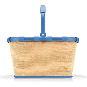 Reisenthel carrybag frame raffia blue - Stable shopping basket with lots of storage space and practical inner pocket - Elegant and water-repellent design - BK4122
