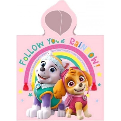 MLC Dievčenské plážové pončo osuška s kapucňou Paw Patrol 55 x 110 cm