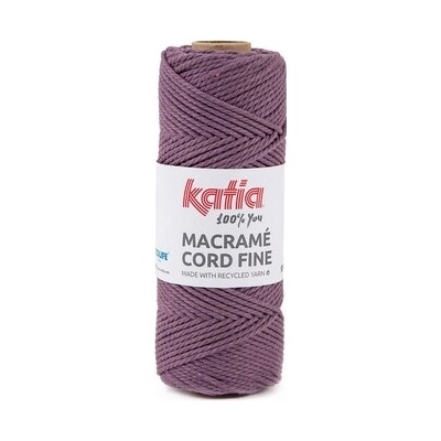 MACRAME CORD FINE 2,5mm Katia Farby MACRAME CORD FINE: 212 tmavá vresová - VÝPREDAJ