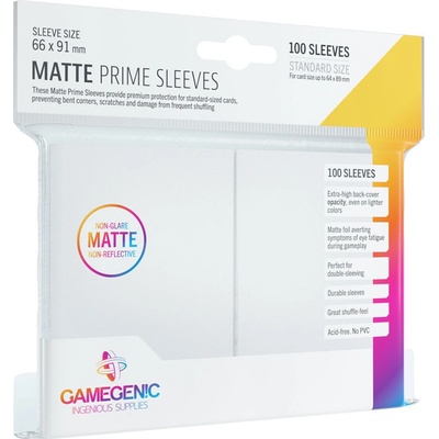 Gamegenic Matte Prime bílé, 66 x 91 mm Obaly 100 ks