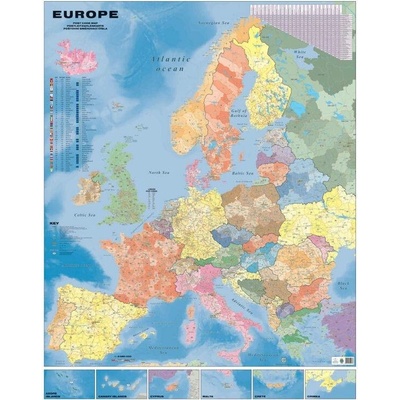 Evropa spediční obří - nástěnná mapa 135 x 180 cm, lamino + 2 lišty