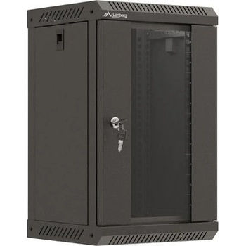 Lanberg Комуникационен шкаф Lanberg rack cabinet 10" wall-mount 9U/300x300 (flat pack) with glass door black (WF11-3309-10B)
