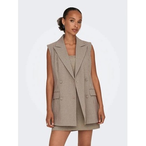 ONLY Елек Only Molly waistcoat - Beige (Pumice Stone / Checks Mix)