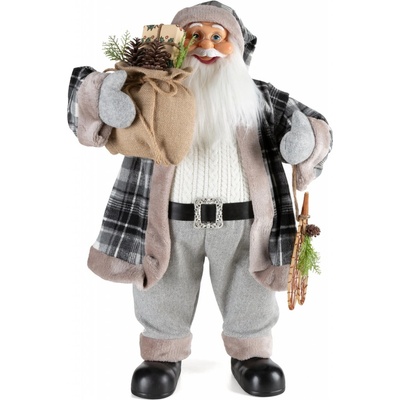 EUROFIRANY VIANOČNÁ FIGÚRKA SANTA 80 CM SIVÁ
