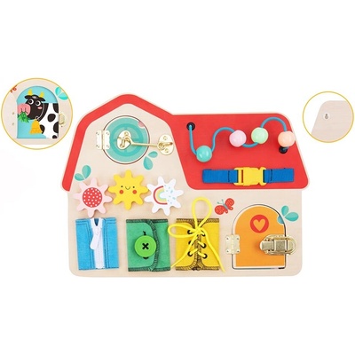 TookyToy Drevená manipulačná tabuľa - Domček