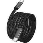 BOROFONE Кабел за данни Borofone Peace (BX124) - USB-C към USB-C, 60W, найлонова оплетка, плосък дизайн против оплитане, 1m - Черен