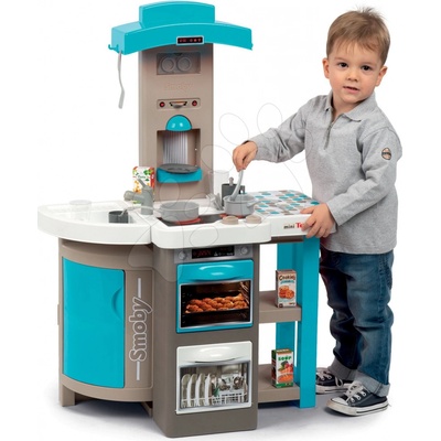 Smoby Kuchynka skladacia Tefal Opencook Bubble modrá s magickým bublaním kávovarom chladničkou a 24 doplnkov