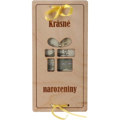 ČistéDřevo Dřevěná obálka na peníze - Krásné narozeniny
