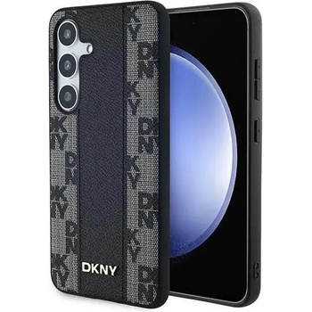 DKNY Кейс DKNY Leather Checkered Mono Pattern MagSafe за Samsung Galaxy S24+, черен (3666339276812)