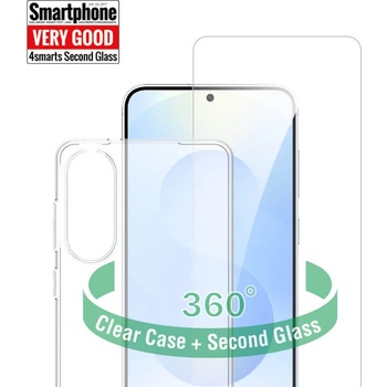 4smarts Тънък силиконов кейс и стъклено защитно покритие за дисплея на Samsung Galaxy S25 Edge - 4smarts 360° Protection Set (прозрачен) (541579)