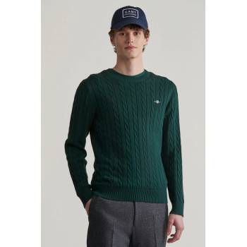 Gant Cotton Cable C-neck zelená