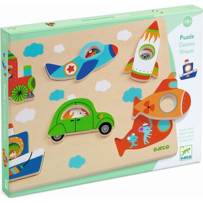 Djeco puzzle reliéfne puzzle Dopravné prostriedky
