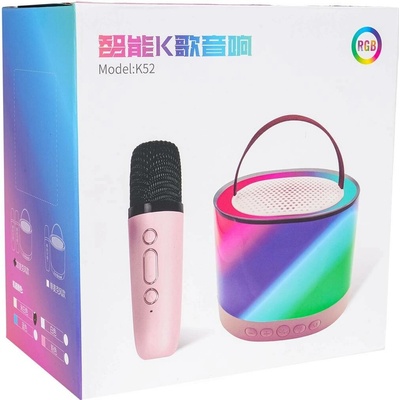 Karaoke sada s bezdrátovým mikrofonem a podsvíceným Bluetooth reproduktorem