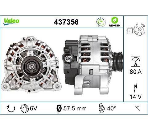 Alternátor VALEO 437356