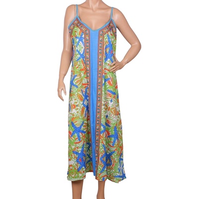 Дълга рокля за плаж в свежи цветове с морски звезди