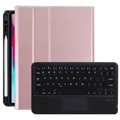 Калъф с клавиатура, тъчпад и място за Apple Pencil за iPad Air 4 (2020) / Air 5 (2022) / Pro 11" (2018-2022) - розово (46432)