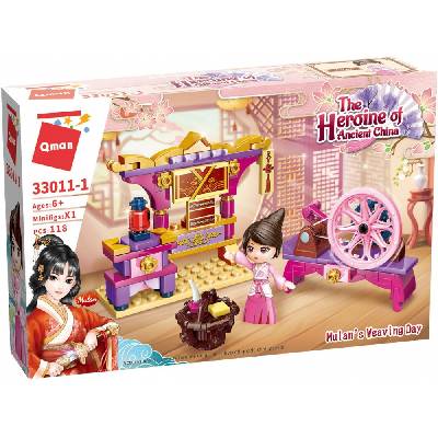 Конструктор Qman - Mulan, Героинята на древен Китай, Тъкачен стан, 118 части (Q33011-1)