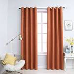 Pure Line Home Плътни завеси в цвят теракота с метални халки, 2 бр. , 140 x 225 см - zalegloto - 65,91 лв