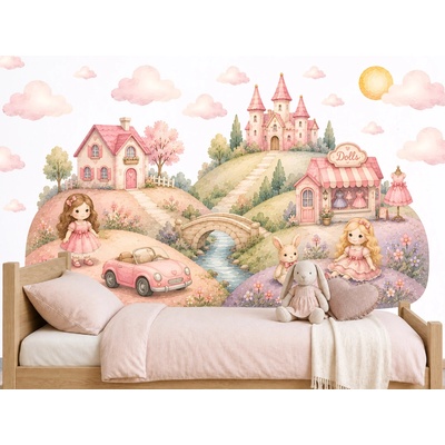 Nalepte.cz Kopečkov Panenkov nálepky na stenu pre dievčatká arch 221 x 130 cm