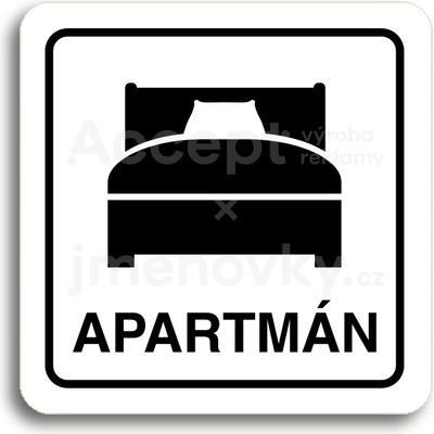 ACCEPT Piktogram apartmán III - bílá tabulka - černý tisk