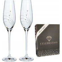 Semido Sklenice na sekt s krystaly Preciosa linie 2 x 210 ml