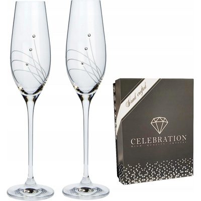 Semido Sklenice na sekt s krystaly Preciosa linie 2 x 210 ml
