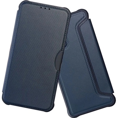 Gigapack Калъф за Samsung A12 GIGAPACK с поставка, кожен ефект FLIP, карбонова шарка, BLUE GP-129198 (GP-129198)