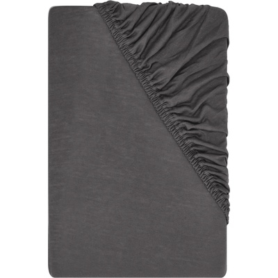 LIVARNO Žerzejové napínací prostěradlo tmavě šedá 20x140-160x25