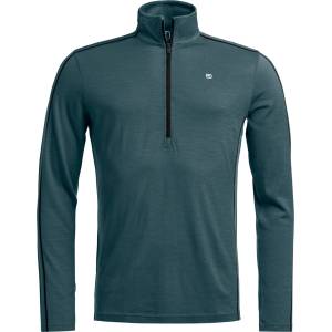 Ortovox Мъжко мериносово термобельо Ortovox 185 Rock'N'Wool Zip Neck Merino base layer - Dark Arctic Grey (015-2323-0213)