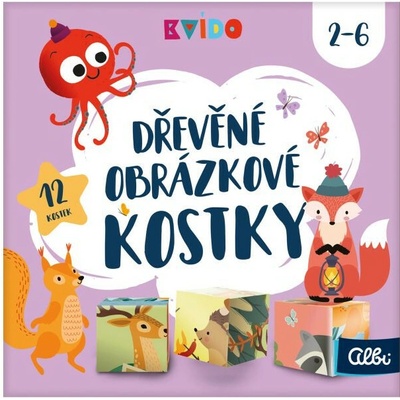 Kvído Dřevěné obrázkové kostky - Albi