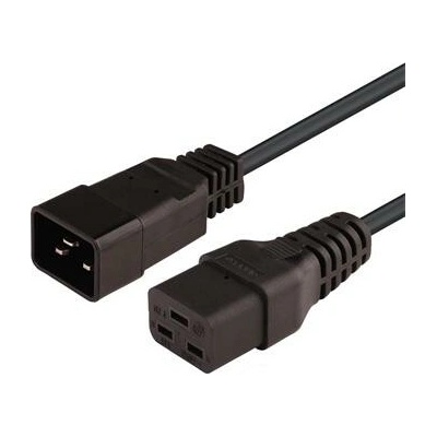 PremiumCord Kabel síťový prodlužovací 230V 16A 1,5m, konektory IEC 320 C19 - IEC 320 C20 - kpsa015