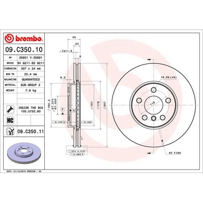 BREMBO Brzdový kotúč 09C35011