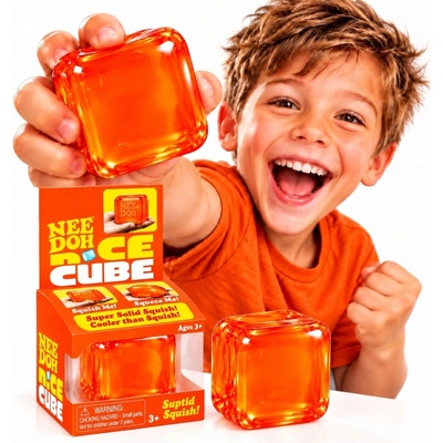 Schylling NeeDoh Nice Cube Antistresová Mačkací Hračka Ledová kostka oranžová – Hledejceny.cz